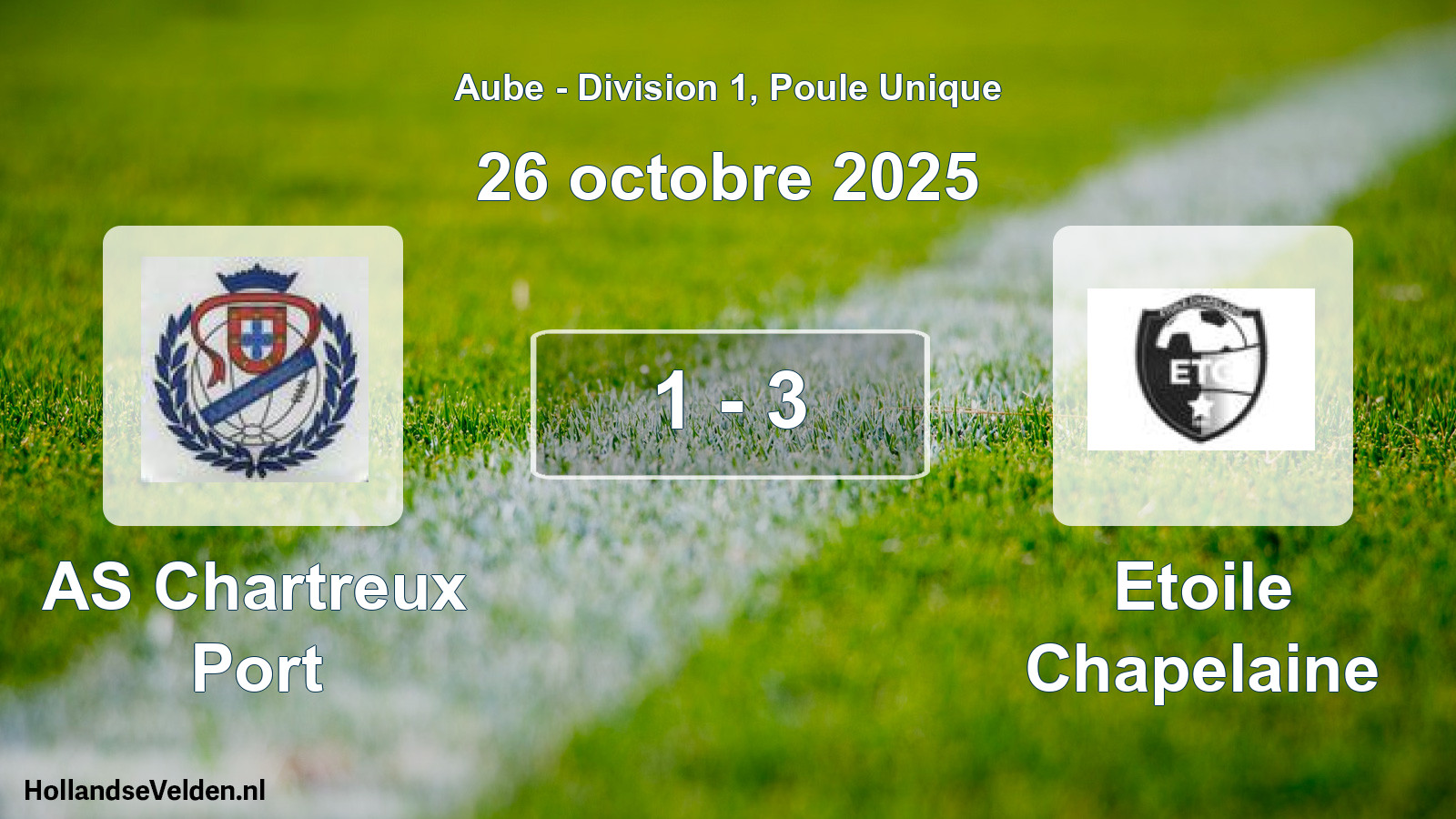 Match joué: AS Chartreux Port - Etoile Chapelaine 1 - 3 (26 octobre 2025)