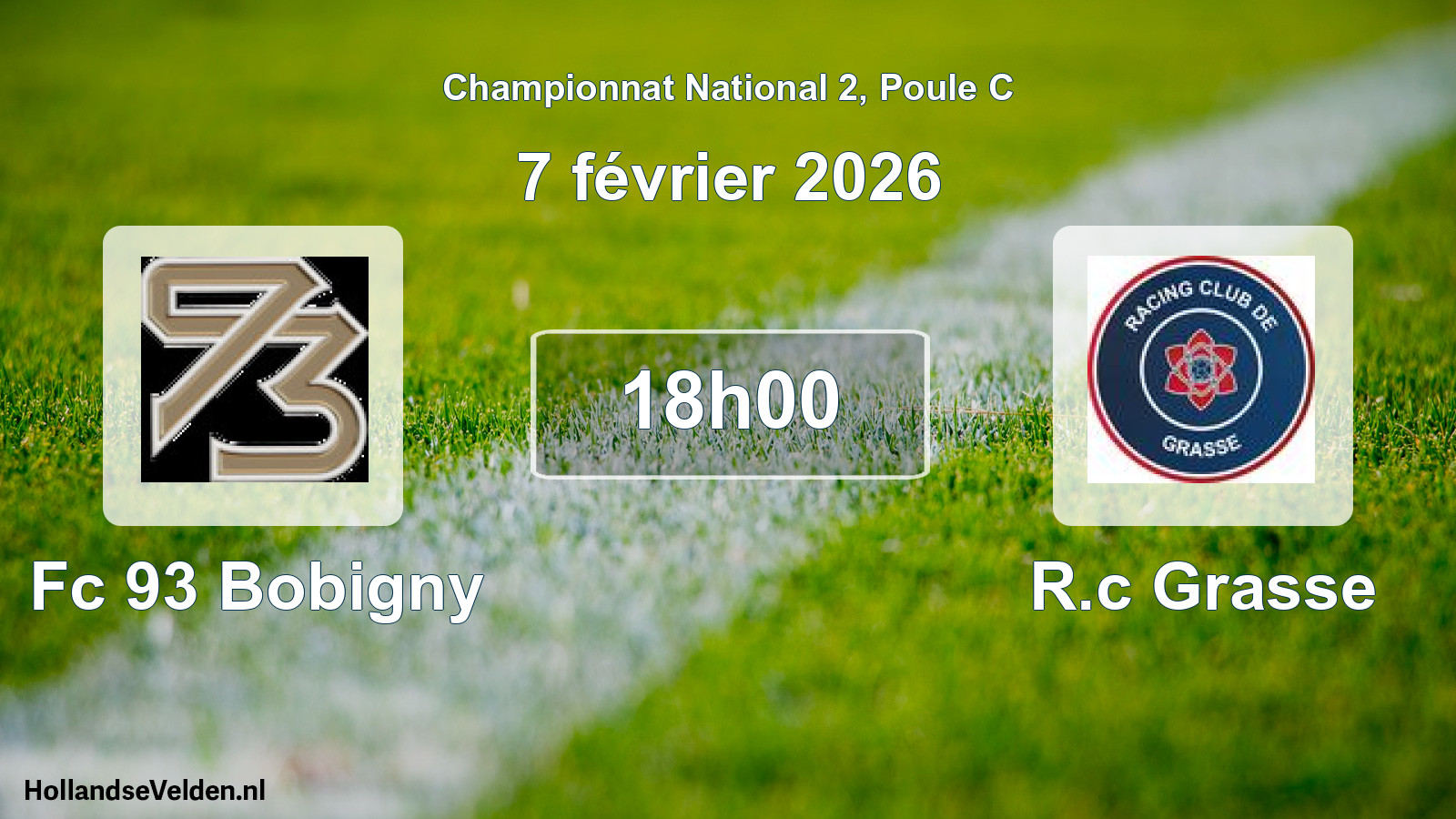 Geplande wedstrijd: Fc 93 Bobigny - R.c Grasse (7 février 2026)