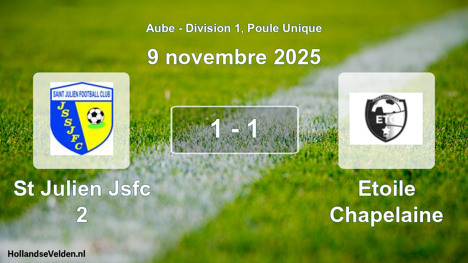 Match joué: St Julien Jsfc 2 - Etoile Chapelaine 1 - 1 (9 novembre 2025)