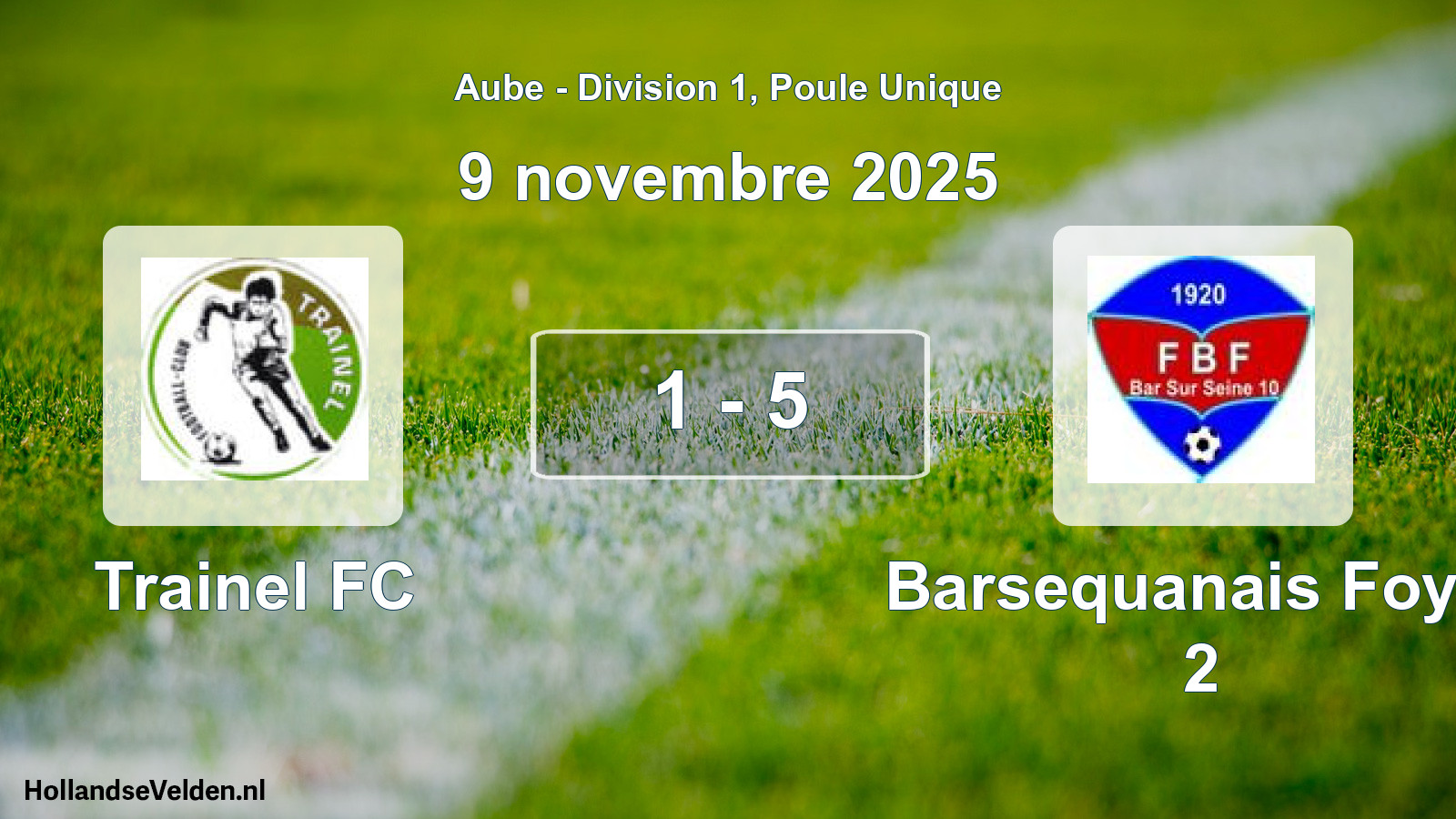 Total number of matches played: Trainel FC - Barsequanais Foyer 2 1 - 5 (9 November 2025)