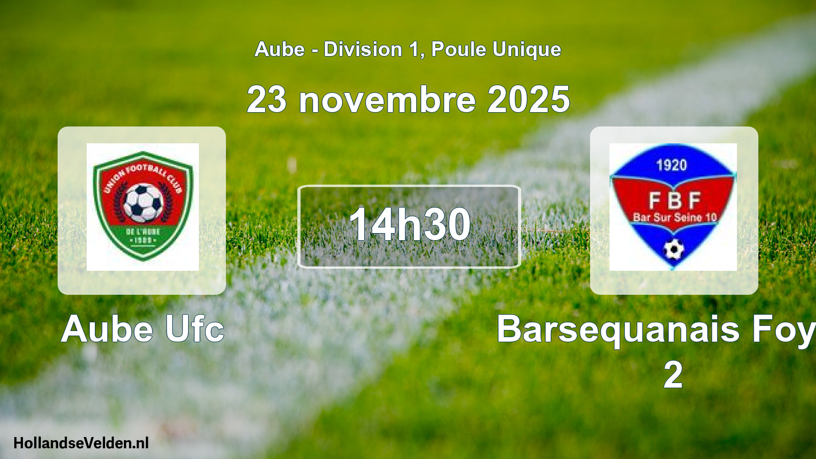 Match programmé: Aube Ufc - Barsequanais Foyer 2 (23 novembre 2025)