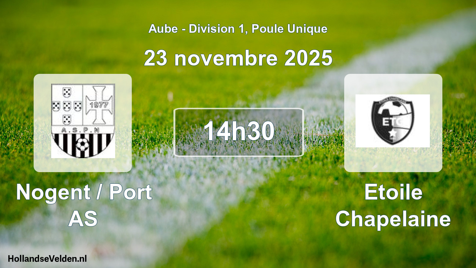 Geplande wedstrijd: Nogent / Port AS - Etoile Chapelaine (23 november 2025)