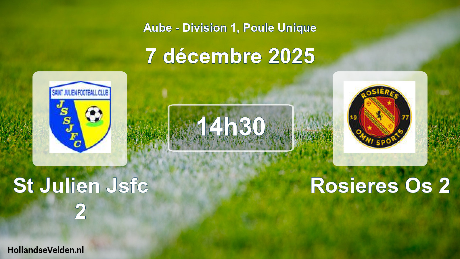 Match programmé: St Julien Jsfc 2 - Rosieres Os 2 (7 décembre 2025)