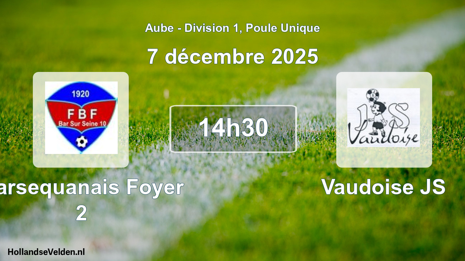 Match programmé: Barsequanais Foyer 2 - Vaudoise JS (7 décembre 2025)