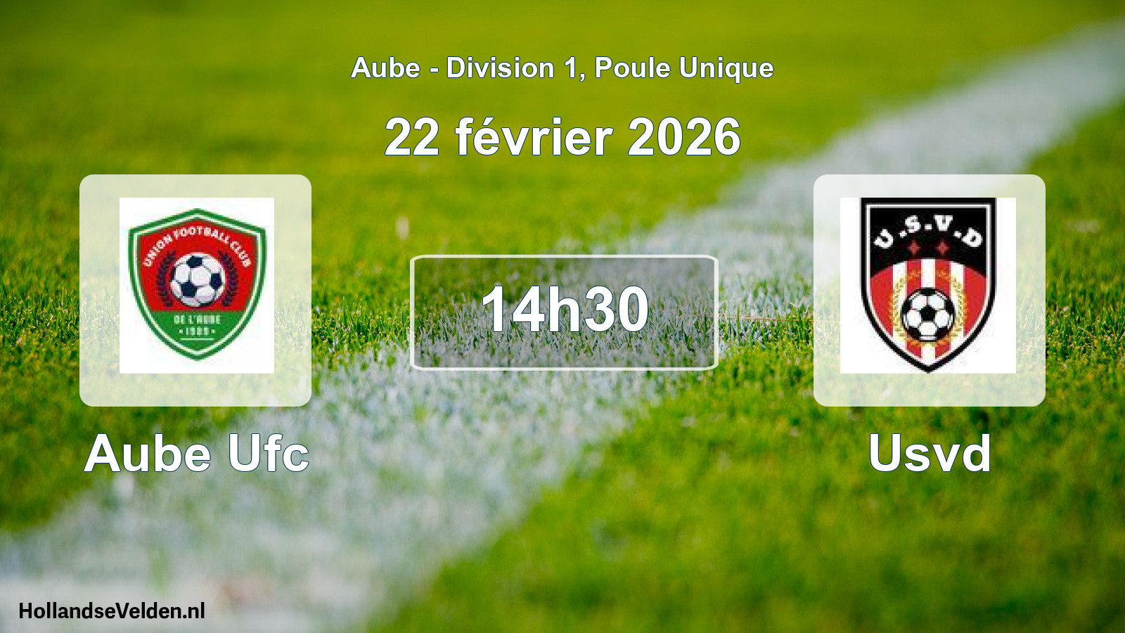 Match programmé: Aube Ufc - Usvd (22 février 2026)