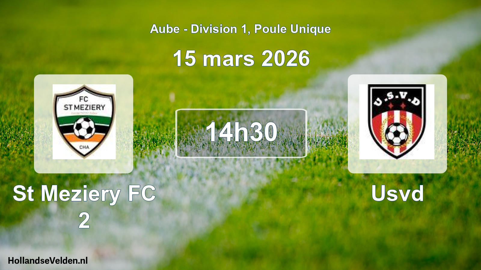 Match programmé: St Meziery FC 2 - Usvd (15 mars 2026)