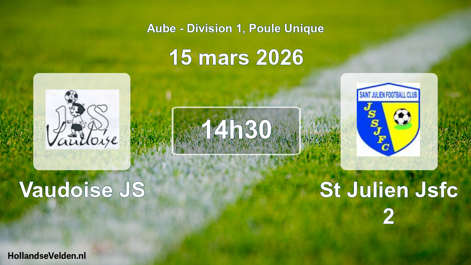 Geplande wedstrijd: Vaudoise JS - St Julien Jsfc 2 (15 maart 2026)