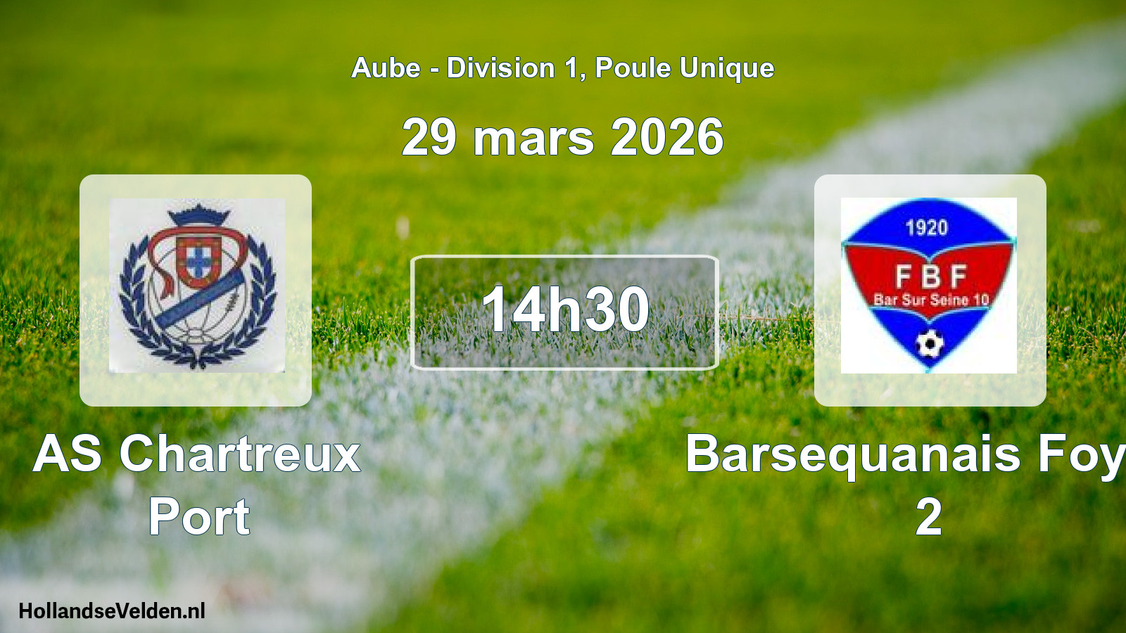 Scheduled Match: AS Chartreux Port - Barsequanais Foyer 2 (29 March 2026)