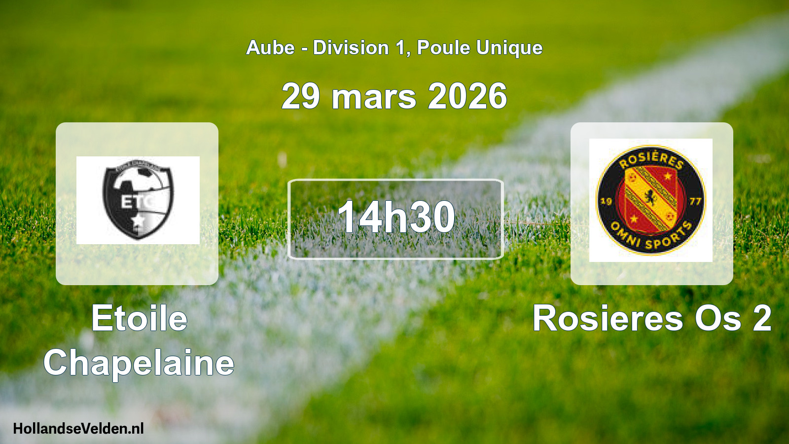 Match programmé: Etoile Chapelaine - Rosieres Os 2 (29 mars 2026)