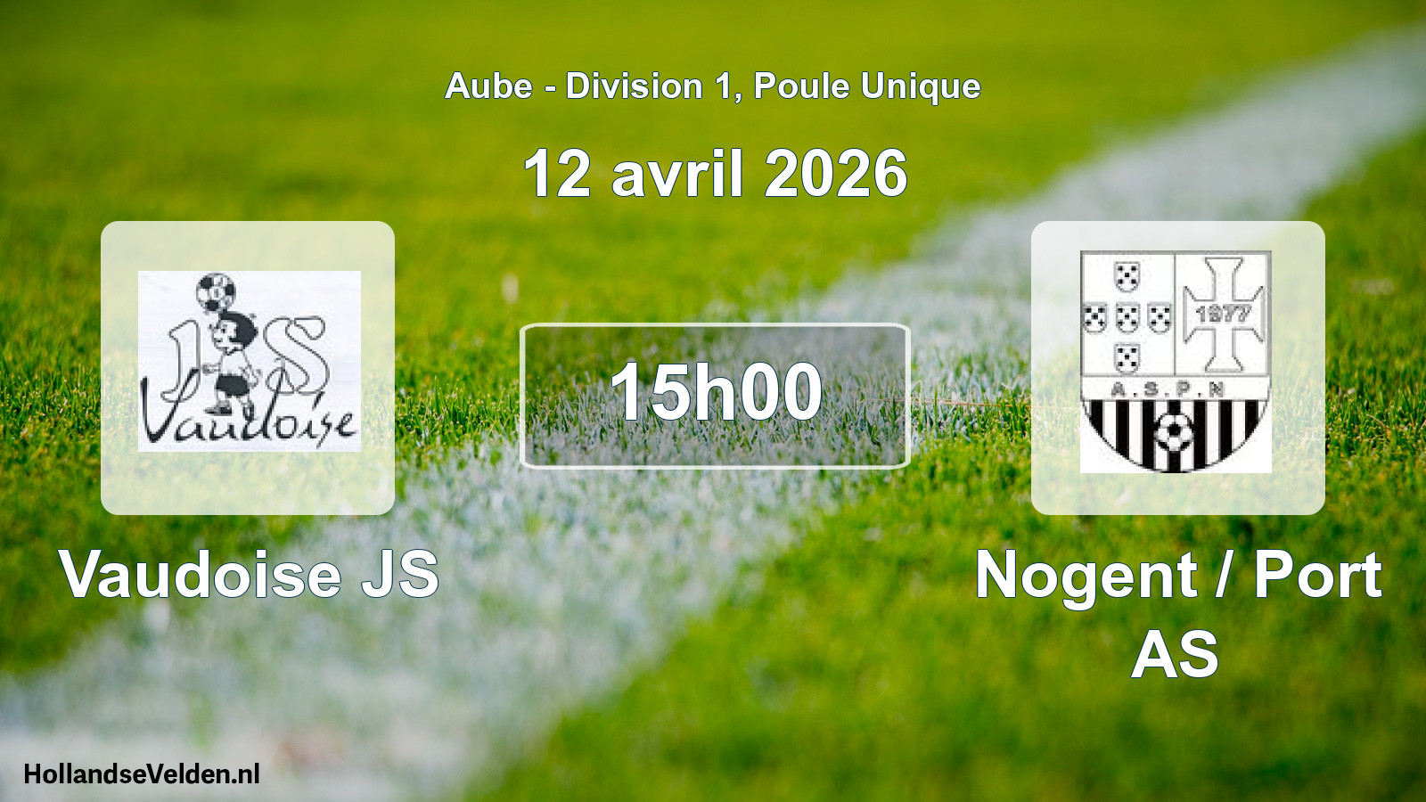 Geplande wedstrijd: Vaudoise JS - Nogent / Port AS (12 april 2026)
