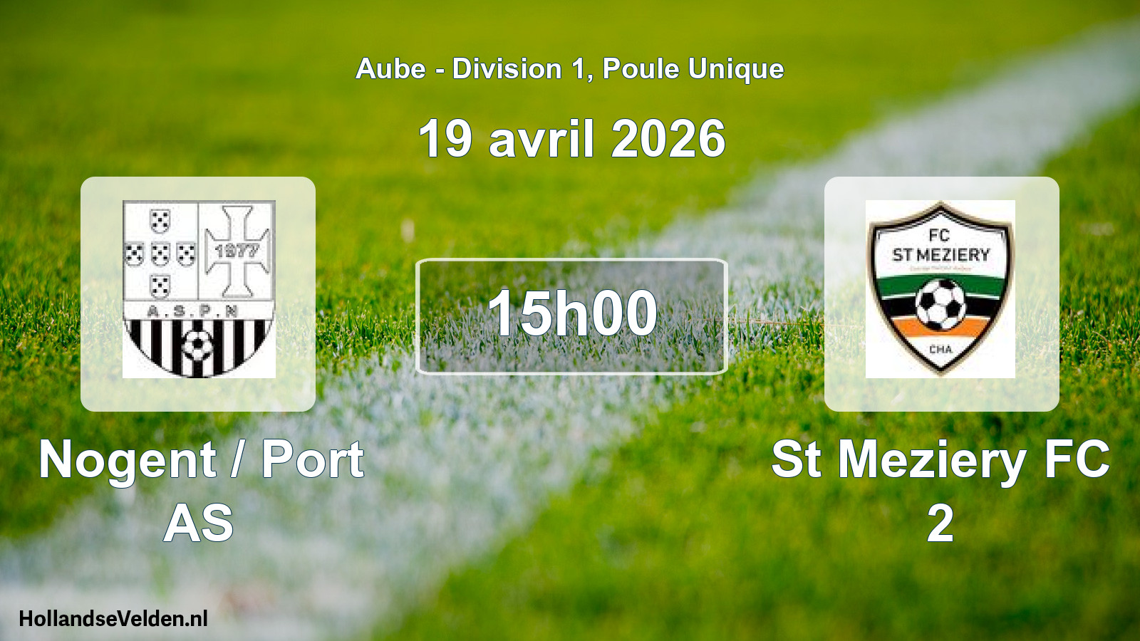 Geplande wedstrijd: Nogent / Port AS - St Meziery FC 2 (19 april 2026)
