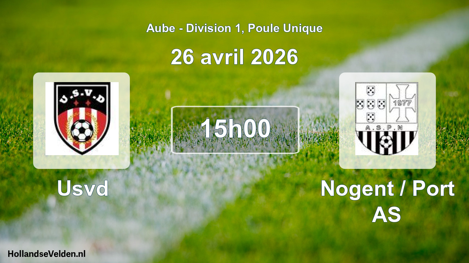 Match programmé: Usvd - Nogent / Port AS (26 avril 2026)