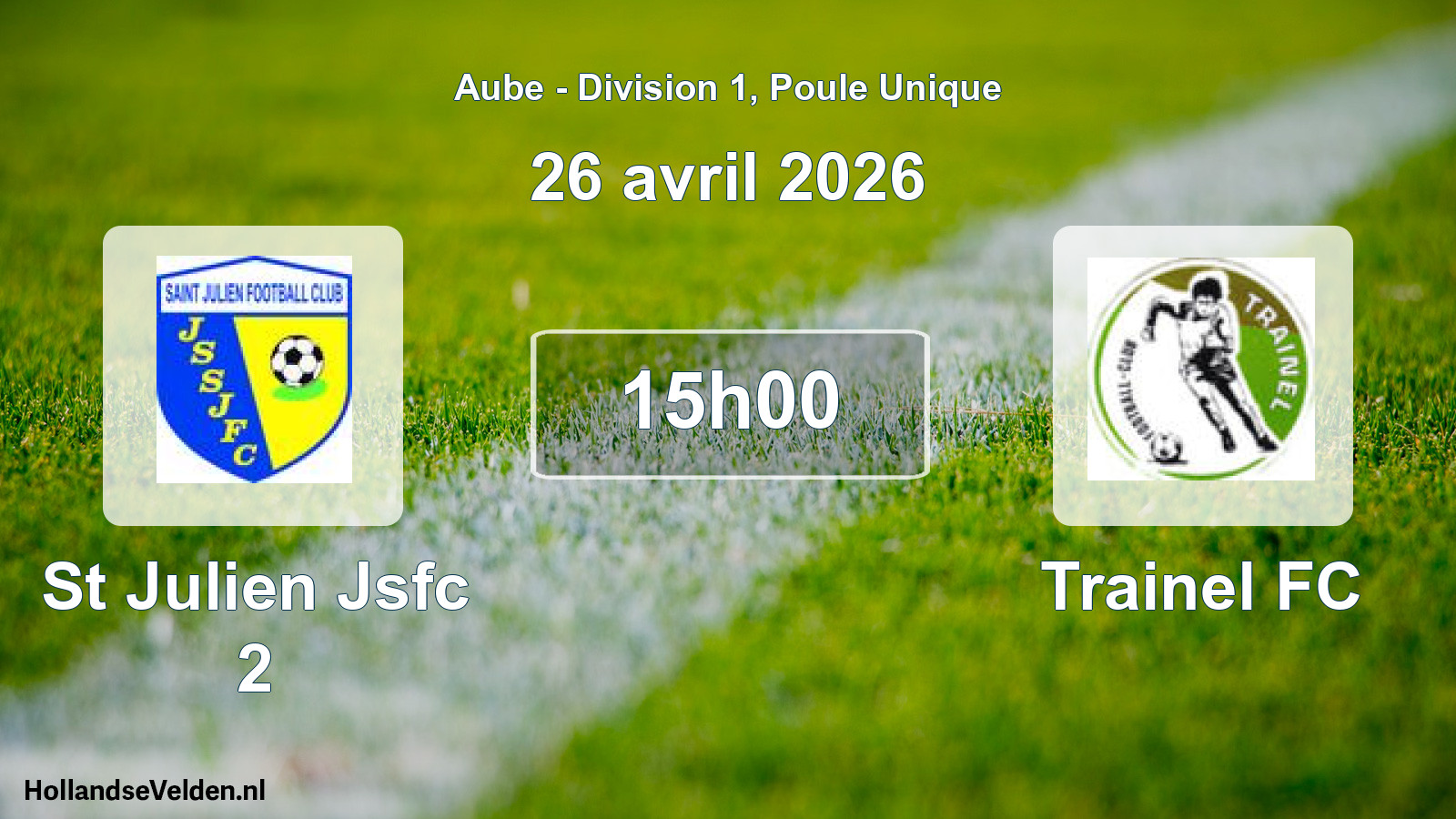 Match programmé: St Julien Jsfc 2 - Trainel FC (26 avril 2026)