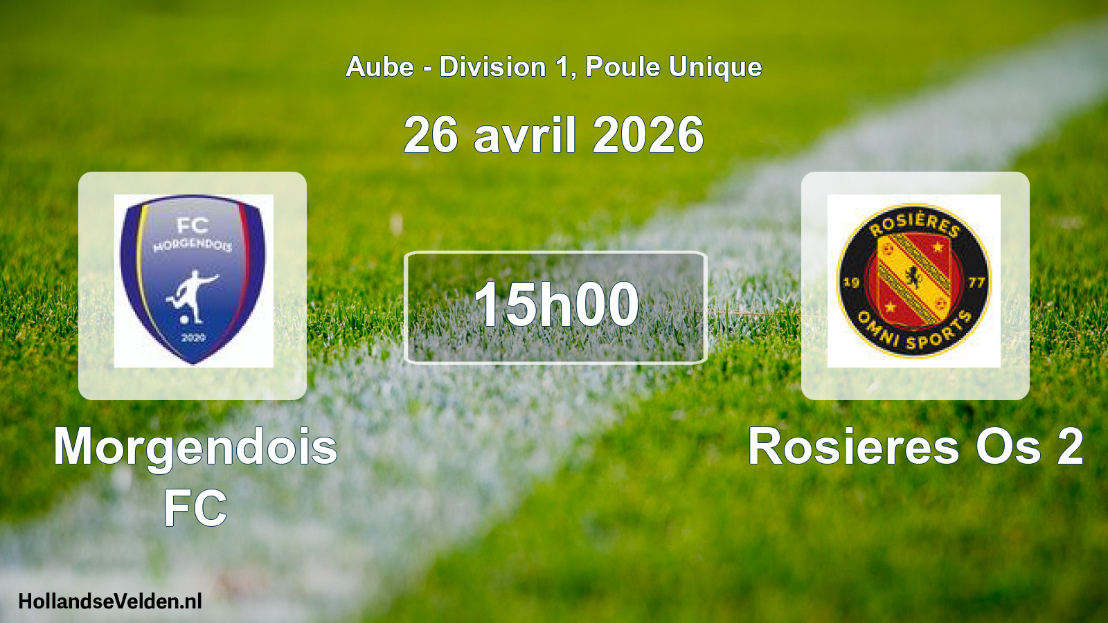 Match programmé: Morgendois FC - Rosieres Os 2 (26 avril 2026)