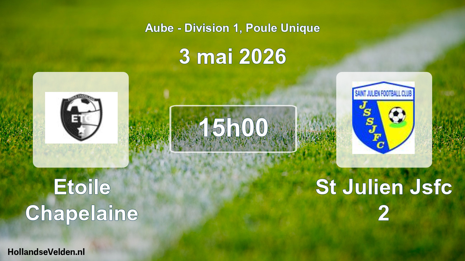 Match programmé: Etoile Chapelaine - St Julien Jsfc 2 (3 mai 2026)