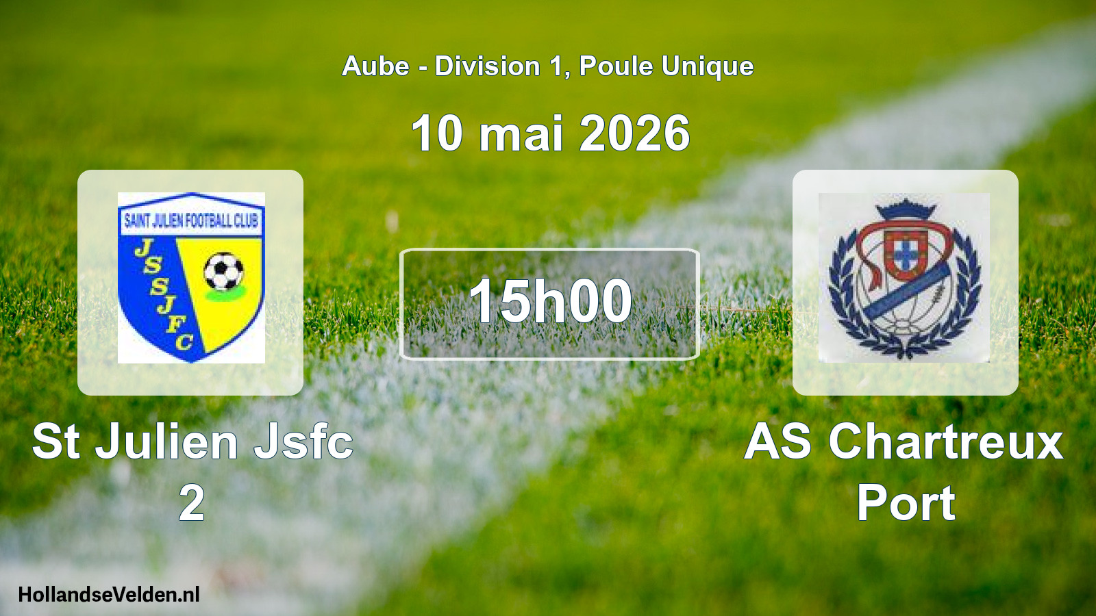 Match programmé: St Julien Jsfc 2 - AS Chartreux Port (10 mai 2026)