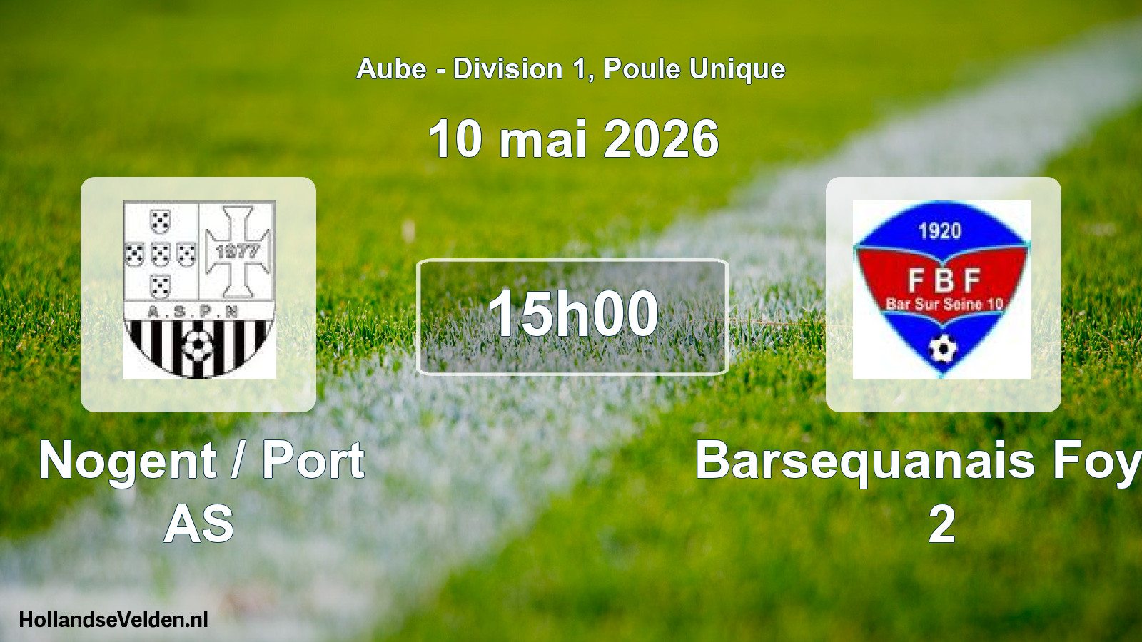 Match programmé: Nogent / Port AS - Barsequanais Foyer 2 (10 mai 2026)
