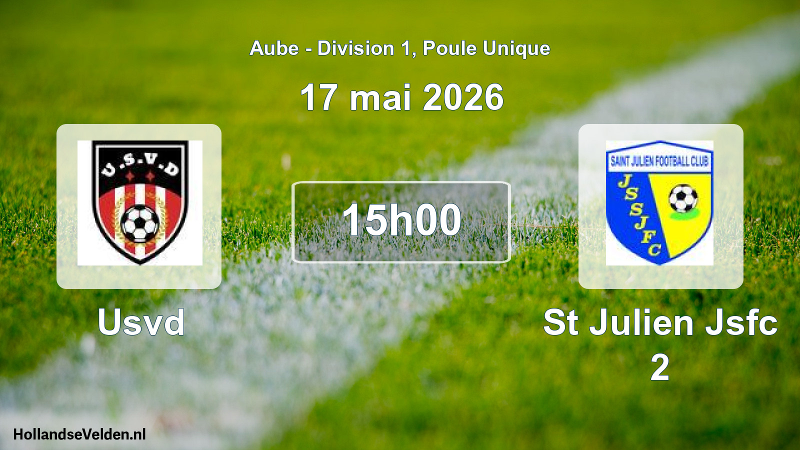 Match programmé: Usvd - St Julien Jsfc 2 (17 mai 2026)