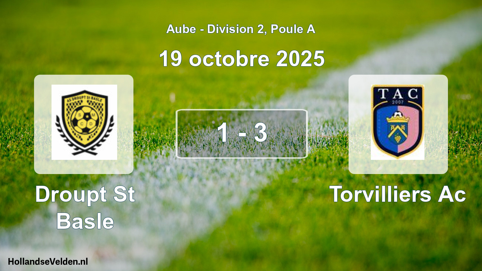 Total number of matches played: Droupt St Basle - Torvilliers Ac 1 - 3 (19 October 2025)