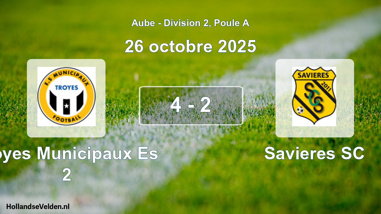 Gespeelde wedstrijd: Troyes Municipaux Es 2 - Savieres SC 4 - 2 (26 oktober 2025)