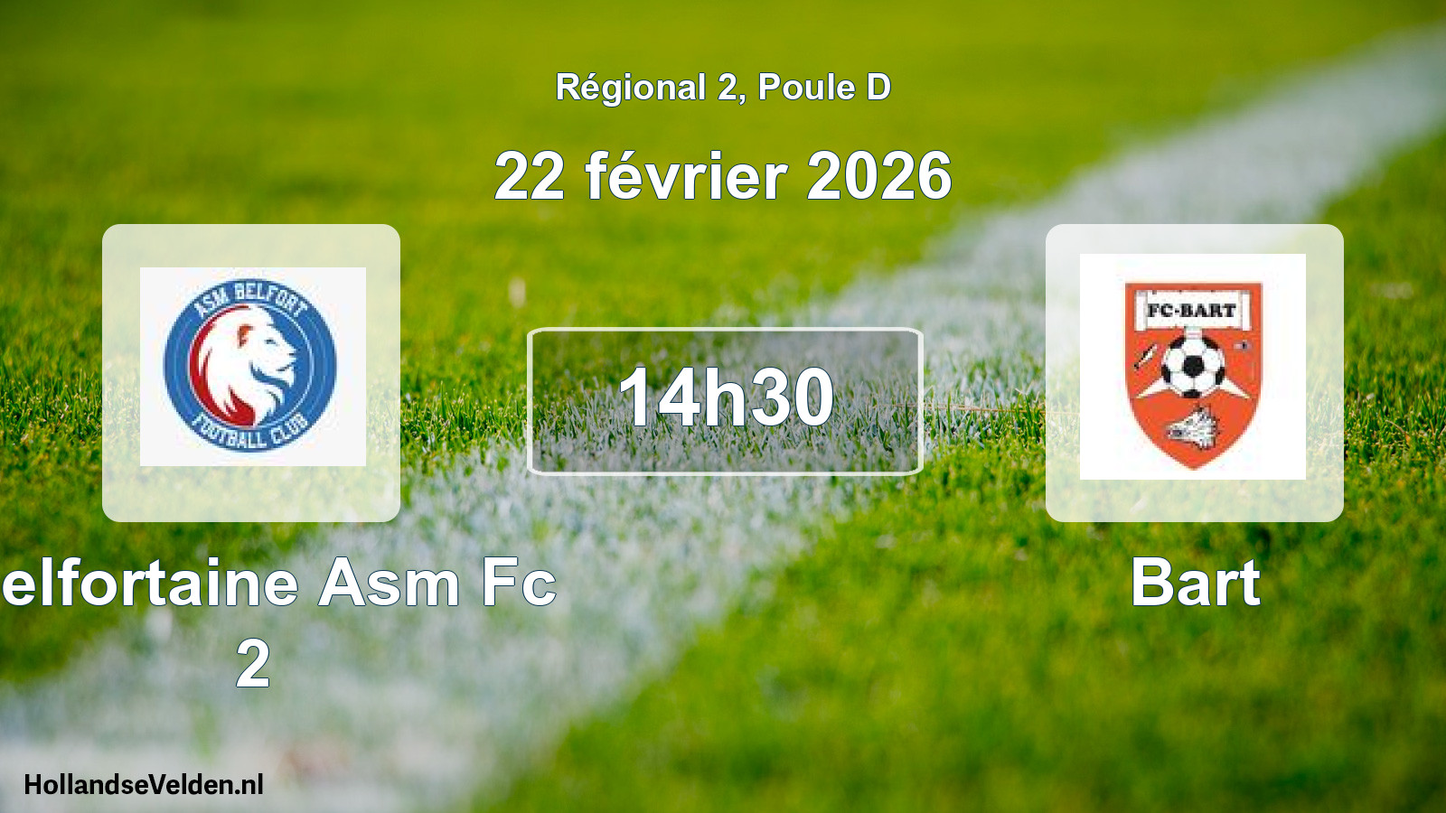 Scheduled Match: Belfortaine Asm Fc 2 - Bart (22 February 2026)