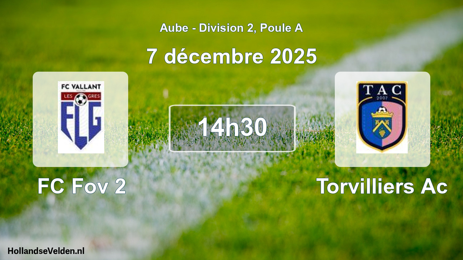 Match programmé: FC Fov 2 - Torvilliers Ac (7 décembre 2025)
