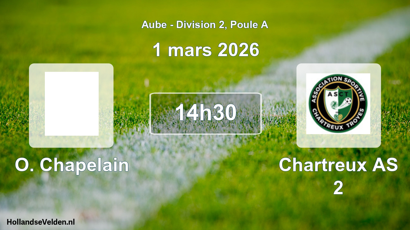 Geplande wedstrijd: O. Chapelain - Chartreux AS 2 (1 maart 2026)