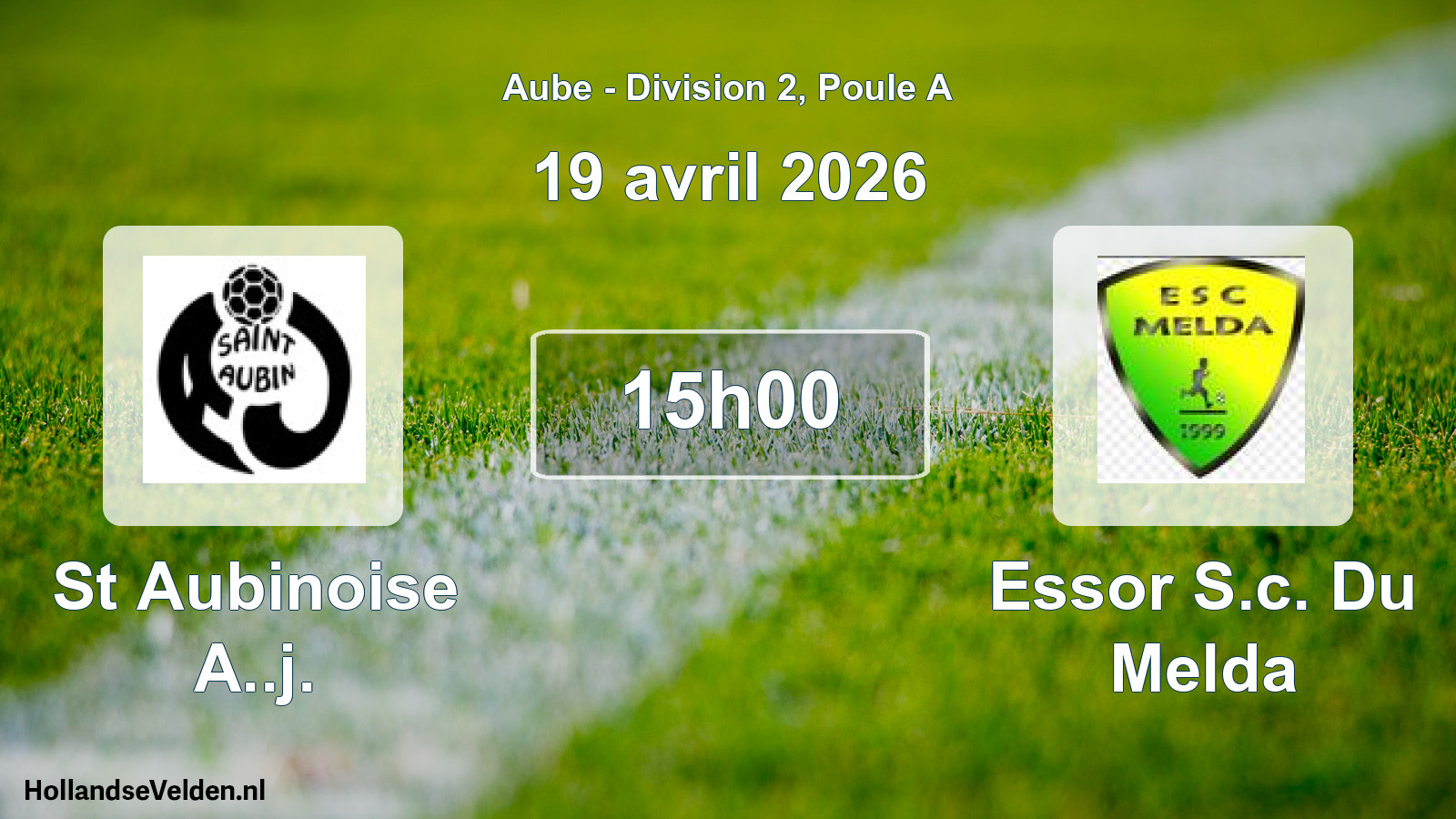 Scheduled Match: St Aubinoise A..j. - Essor S.c. Du Melda (19 April 2026)