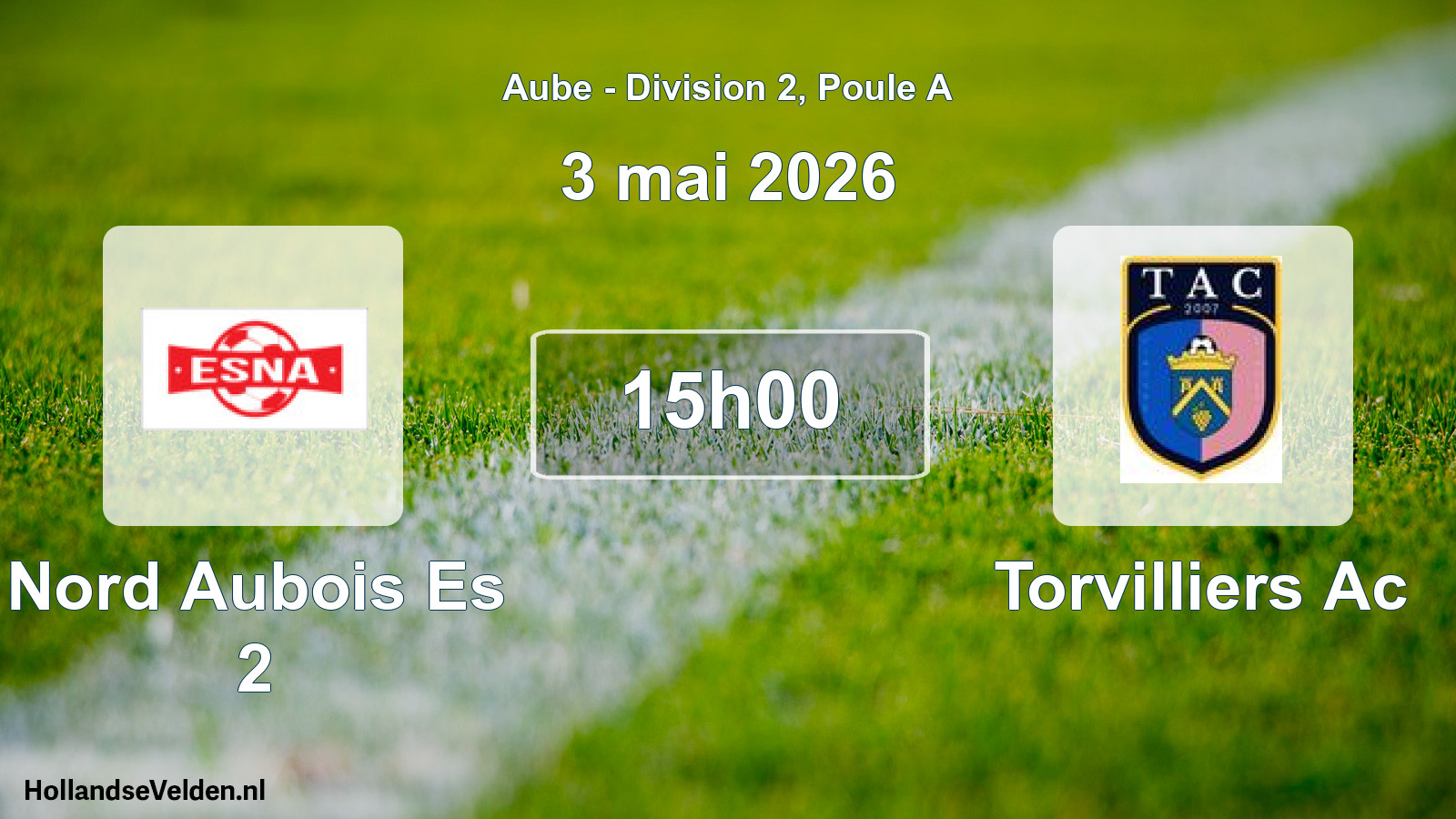 Match programmé: Nord Aubois Es 2 - Torvilliers Ac (3 mai 2026)
