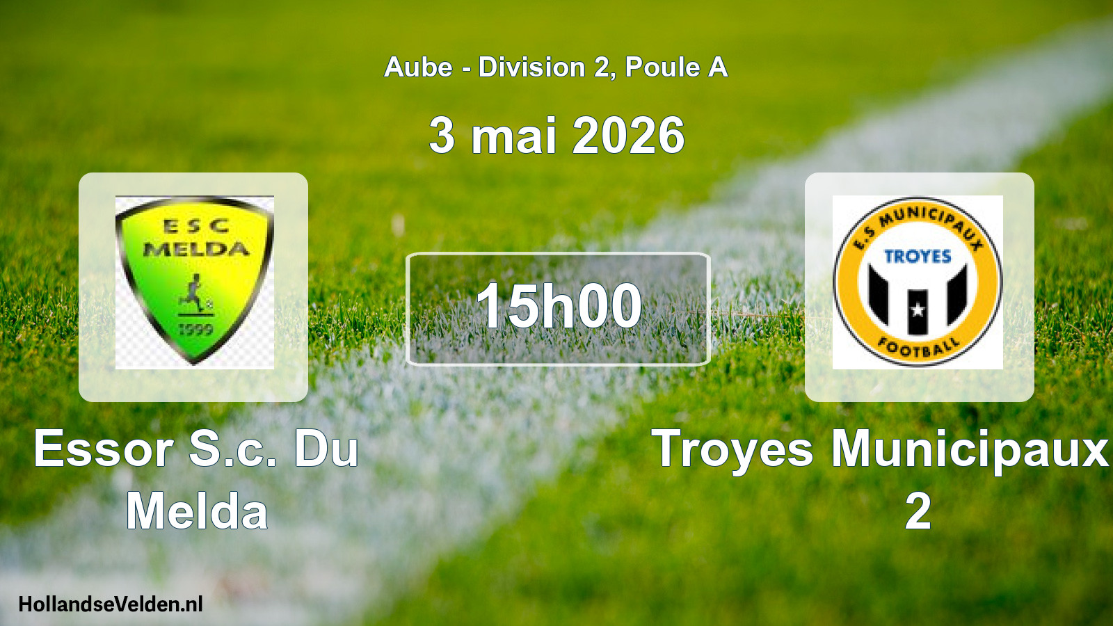 Match programmé: Essor S.c. Du Melda - Troyes Municipaux Es 2 (3 mai 2026)