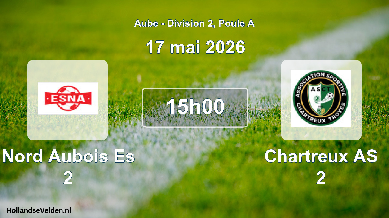 Match programmé: Nord Aubois Es 2 - Chartreux AS 2 (17 mai 2026)