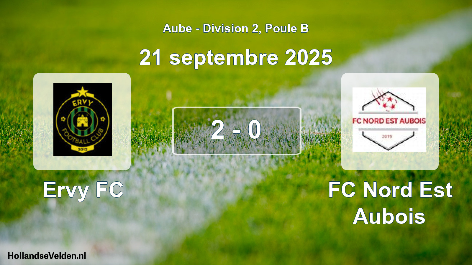 Match joué: Ervy FC - FC Nord Est Aubois 2 - 0 (21 septembre 2025)
