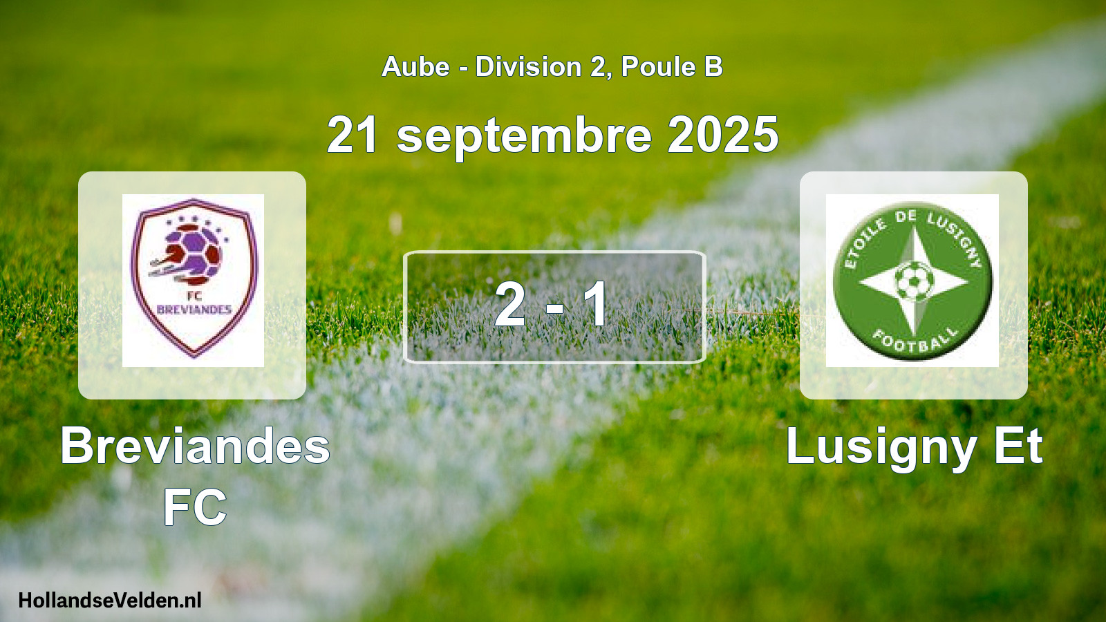 Match joué: Breviandes FC - Lusigny Et 2 - 1 (21 septembre 2025)