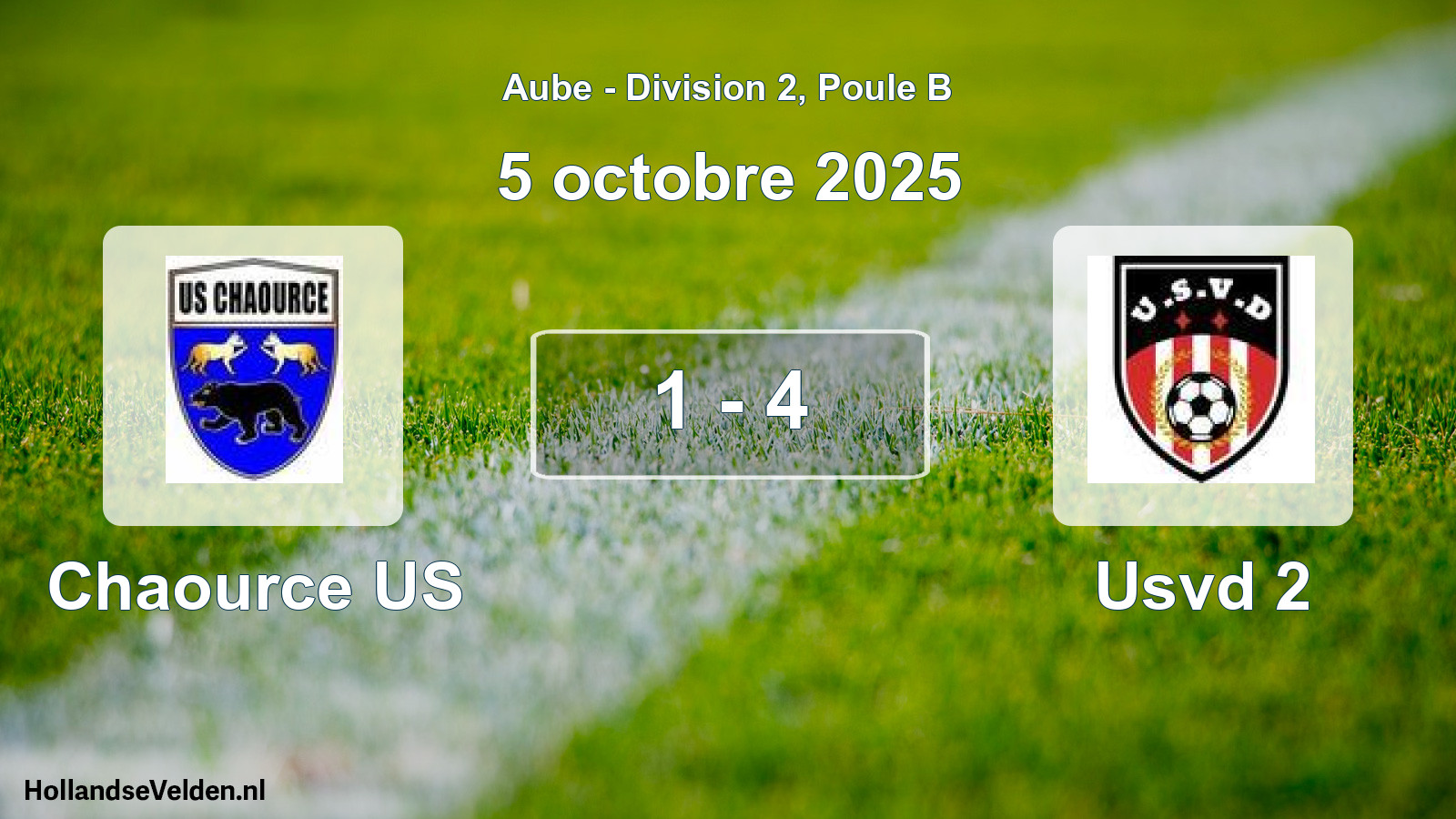 Match joué: Chaource US - Usvd 2 1 - 4 (5 octobre 2025)