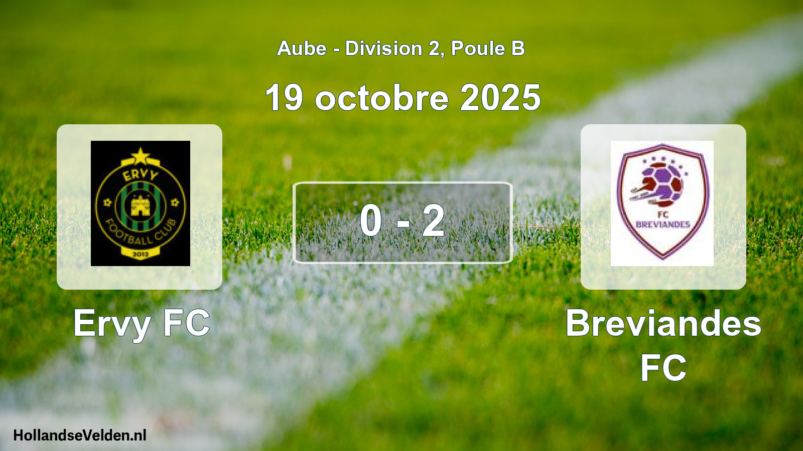 Match joué: Ervy FC - Breviandes FC 0 - 2 (19 octobre 2025)