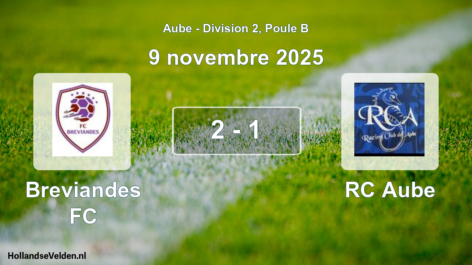 Match joué: Breviandes FC - RC Aube 2 - 1 (9 novembre 2025)