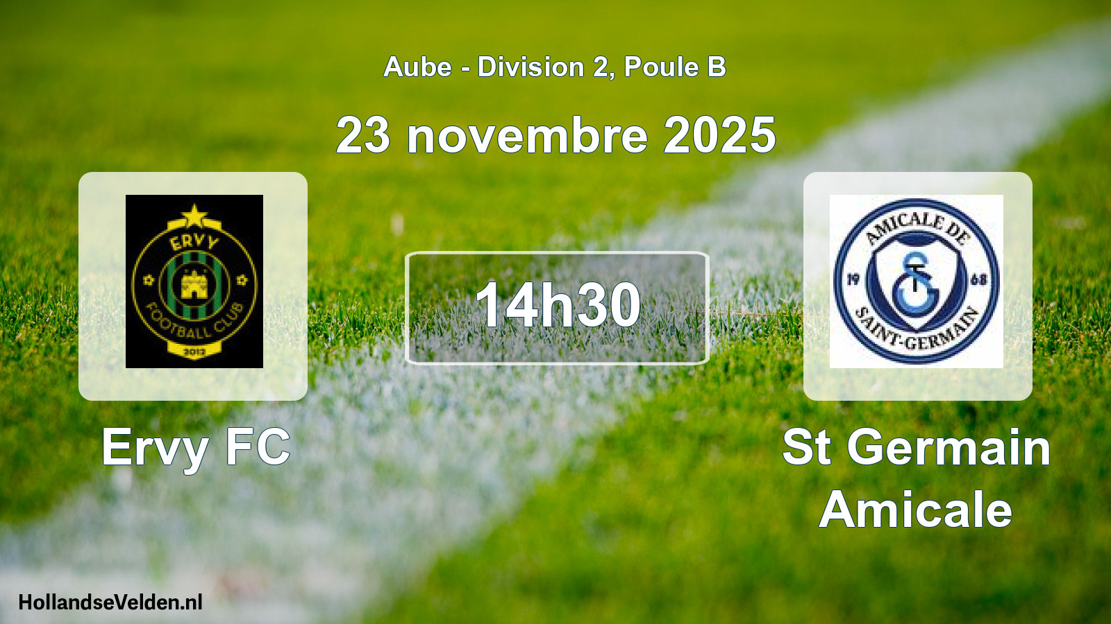 Match programmé: Ervy FC - St Germain Amicale (23 novembre 2025)