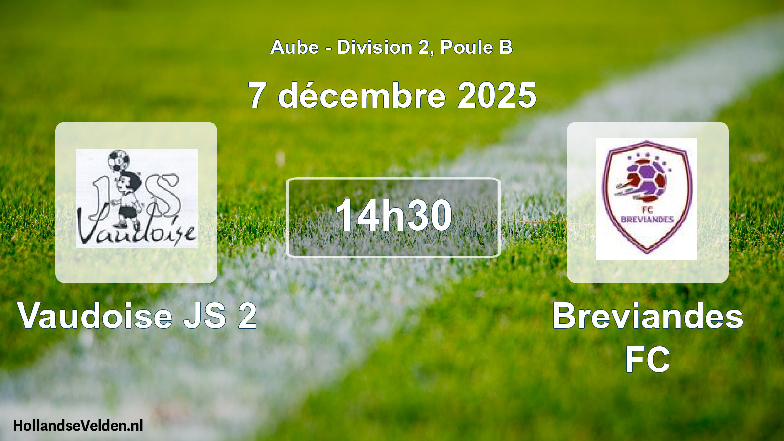 Match programmé: Vaudoise JS 2 - Breviandes FC (7 décembre 2025)
