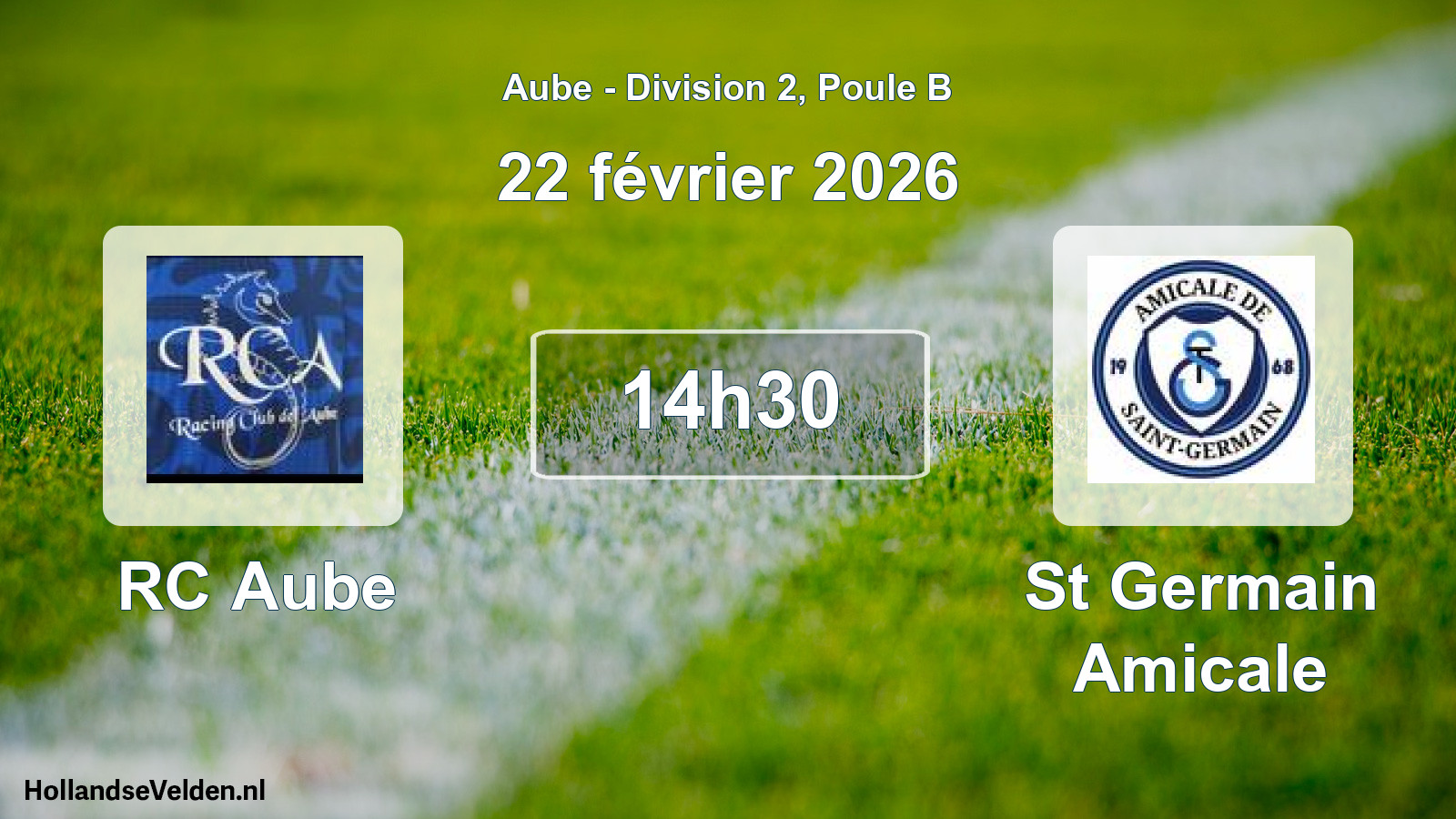 Match programmé: RC Aube - St Germain Amicale (22 février 2026)