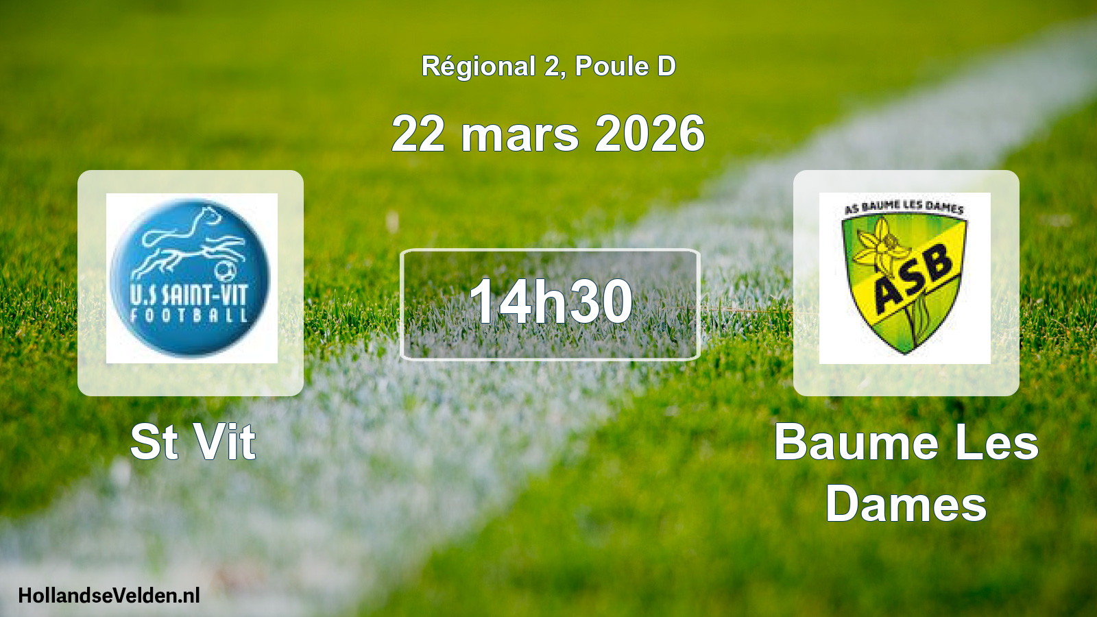 Geplande wedstrijd: St Vit - Baume Les Dames (22 maart 2026)