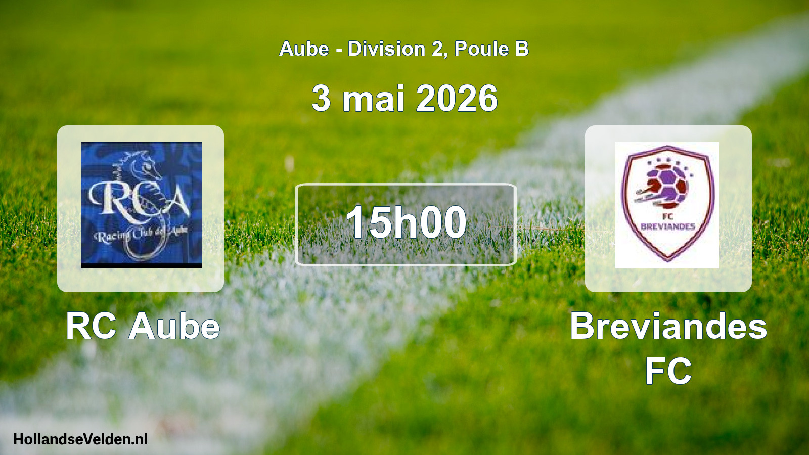 Match programmé: RC Aube - Breviandes FC (3 mai 2026)