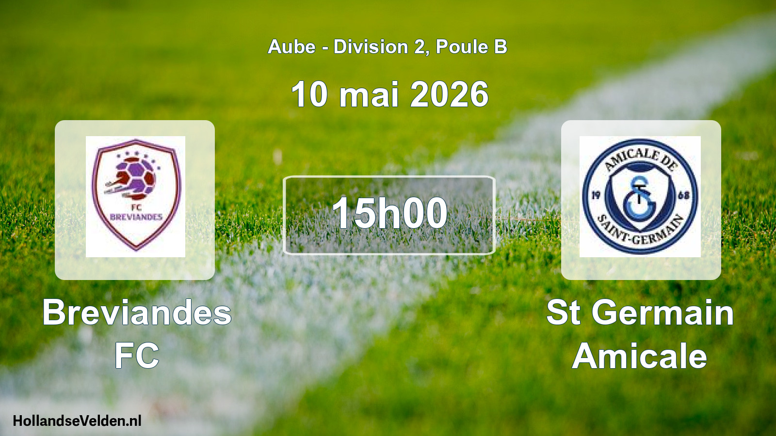 Match programmé: Breviandes FC - St Germain Amicale (10 mai 2026)