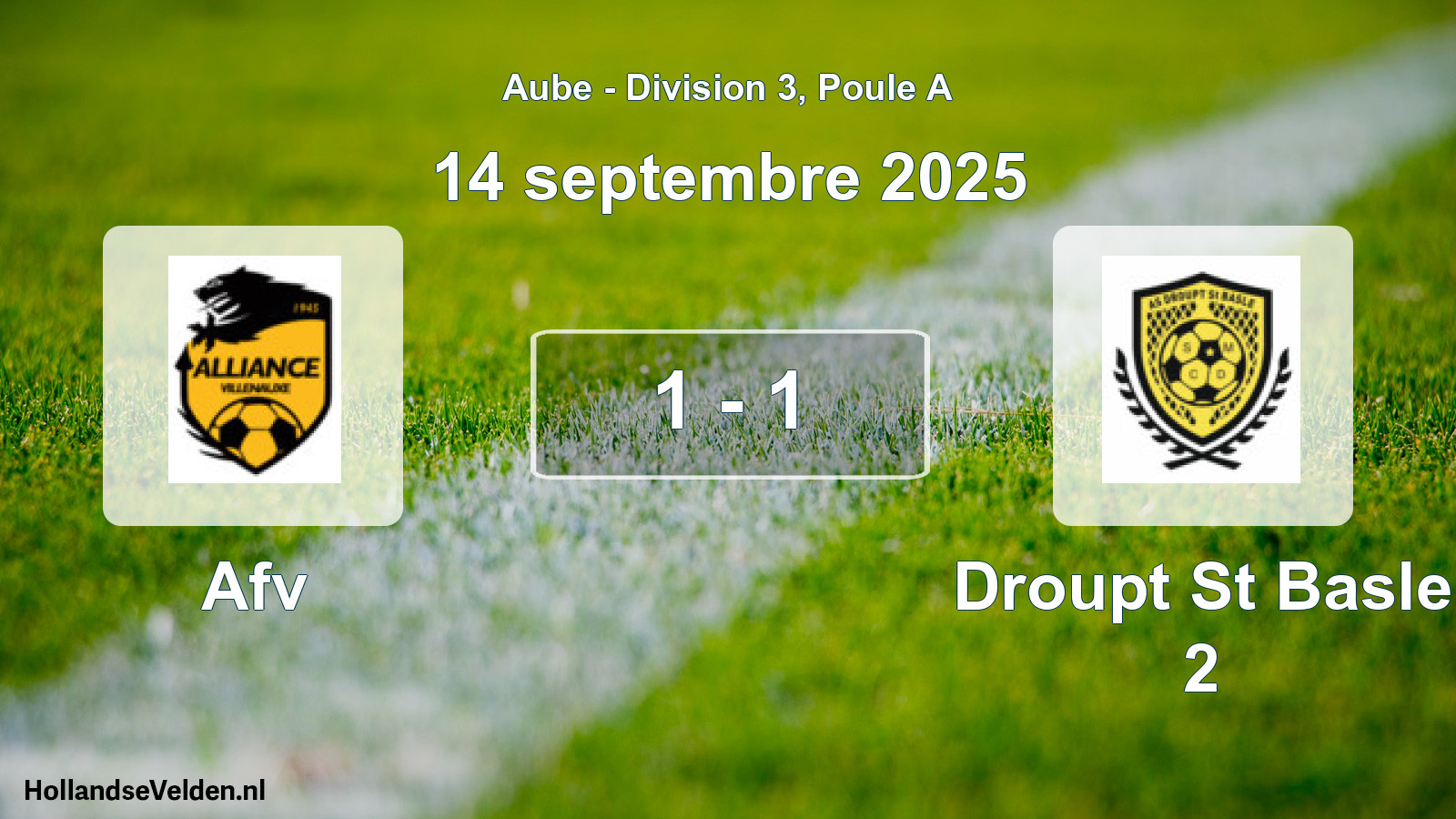 Total number of matches played: Afv - Droupt St Basle 2 1 - 1 (14 September 2025)