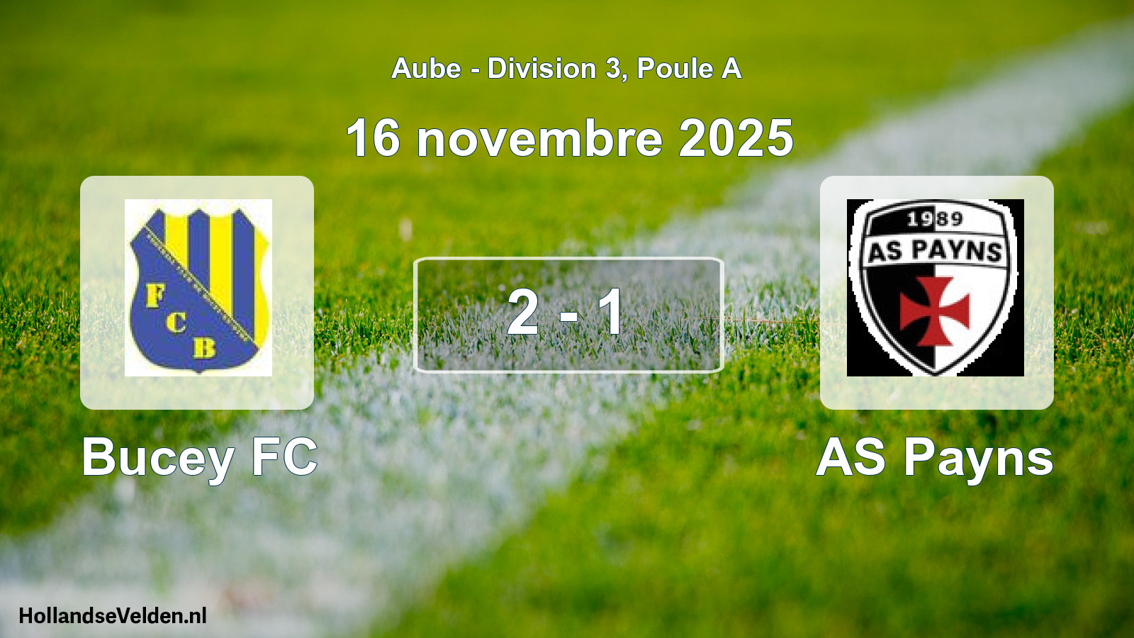 Match joué: Bucey FC - AS Payns 2 - 1 (16 novembre 2025)