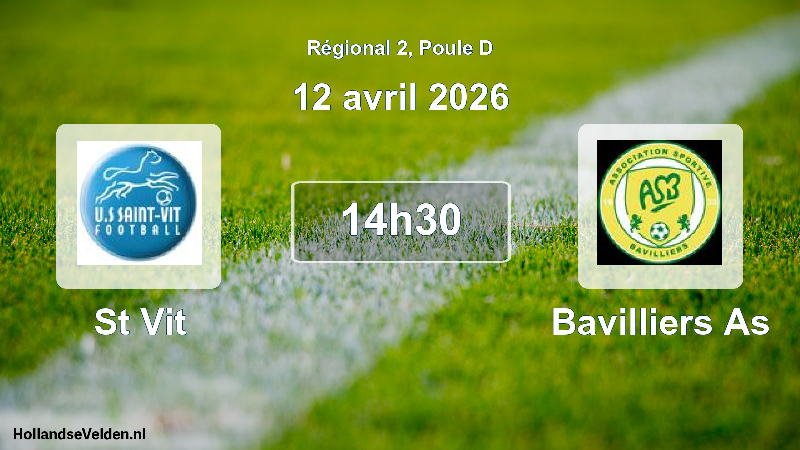 Scheduled Match: St Vit - Bavilliers As (12 April 2026)