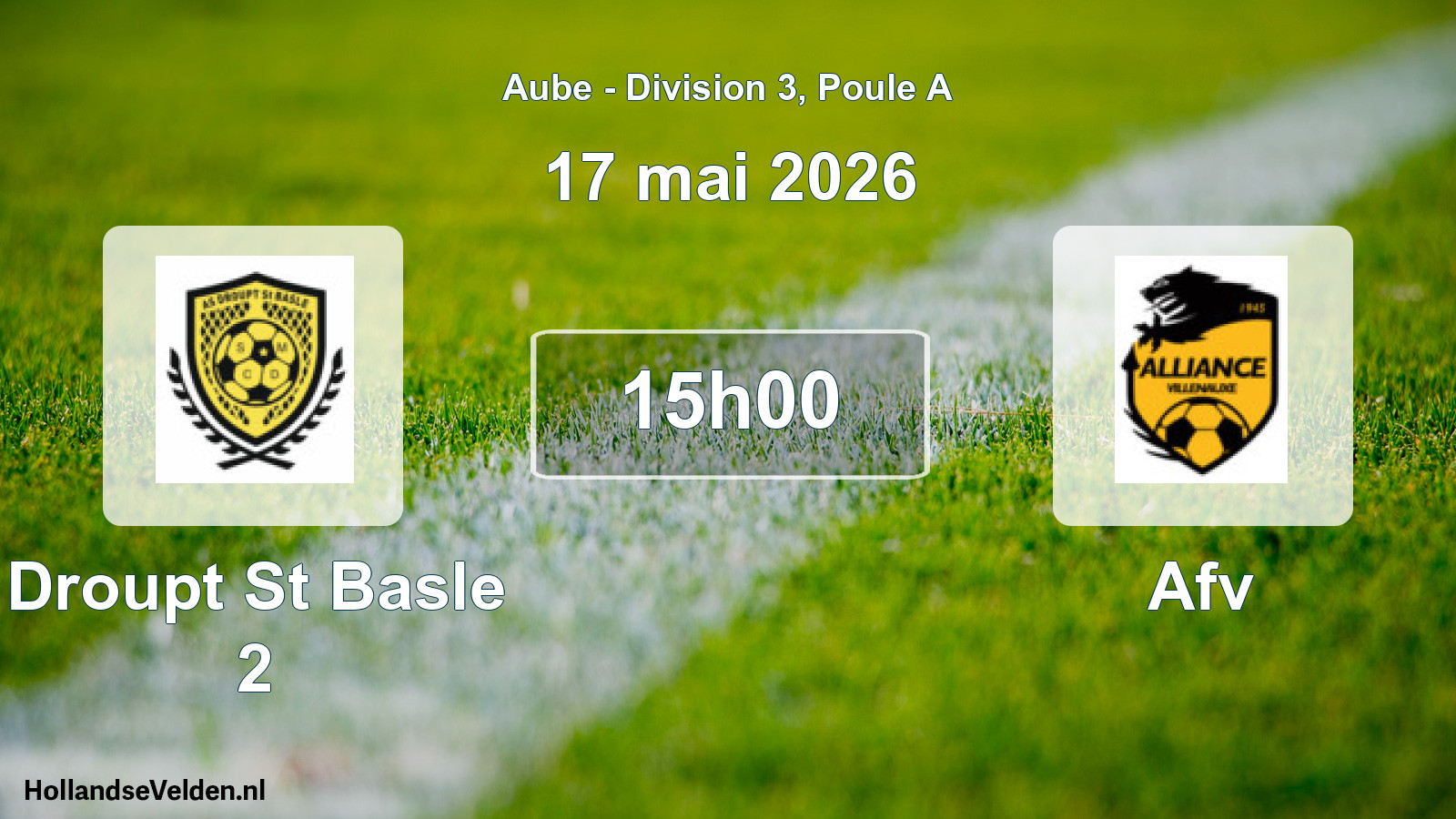Match programmé: Droupt St Basle 2 - Afv (17 mai 2026)