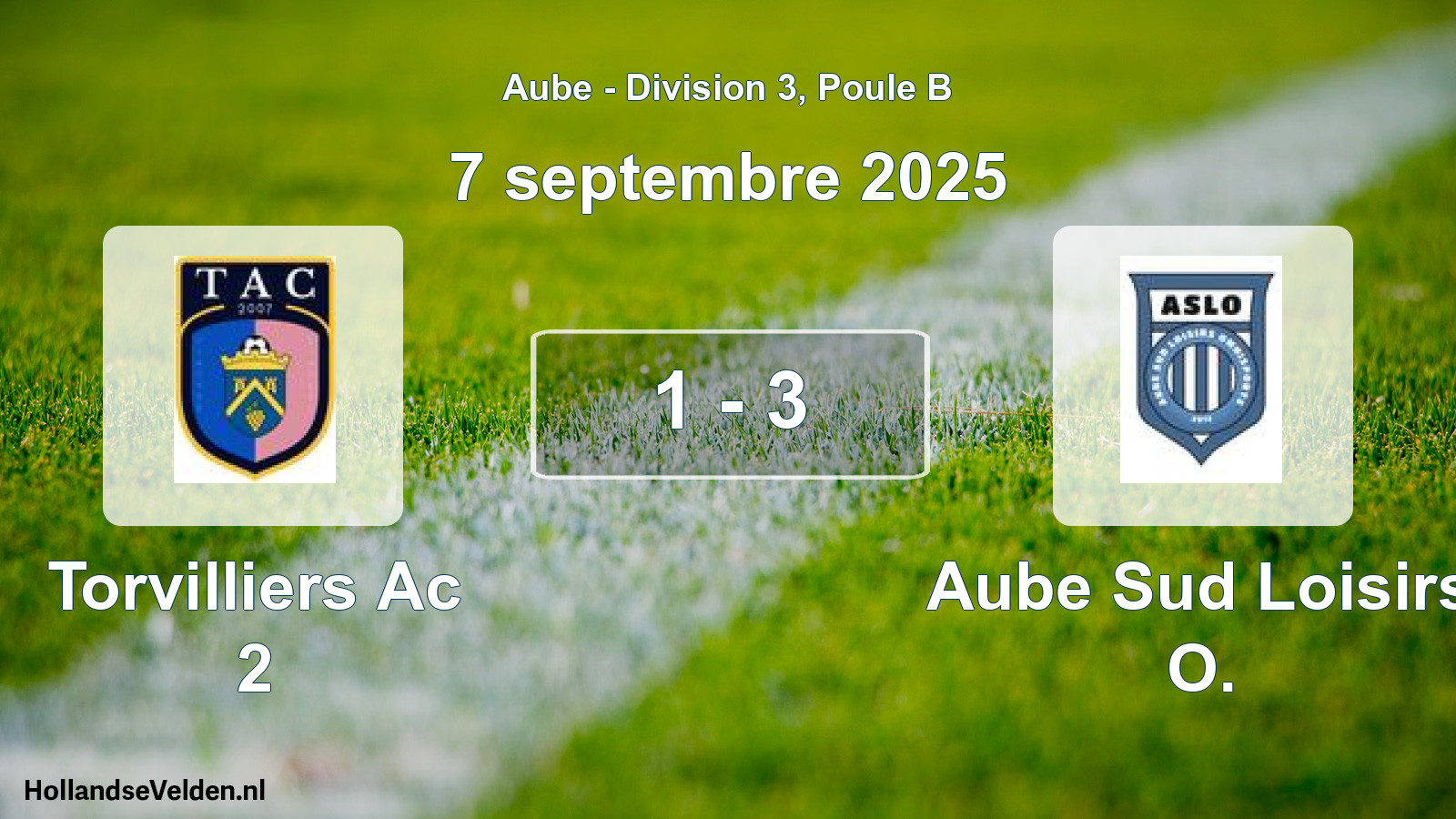 Match joué: Torvilliers Ac 2 - Aube Sud Loisirs O. 1 - 3 (7 septembre 2025)