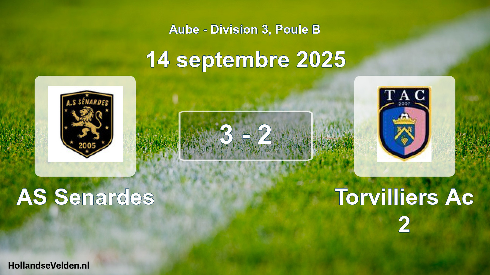 Match joué: AS Senardes - Torvilliers Ac 2 3 - 2 (14 septembre 2025)