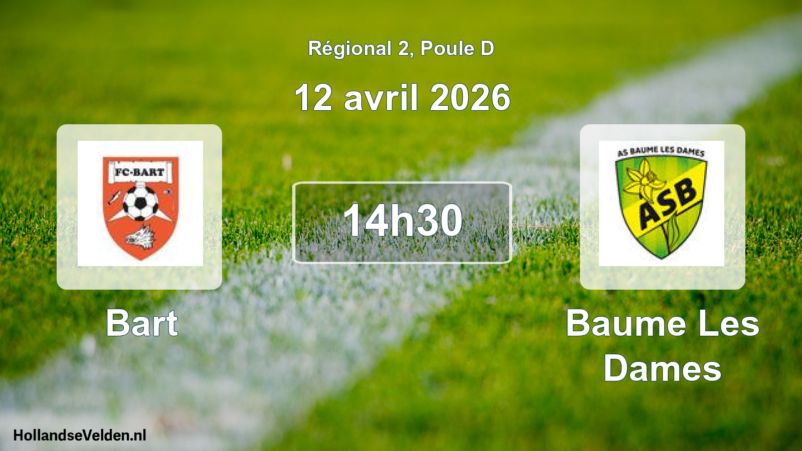 Geplande wedstrijd: Bart - Baume Les Dames (12 april 2026)