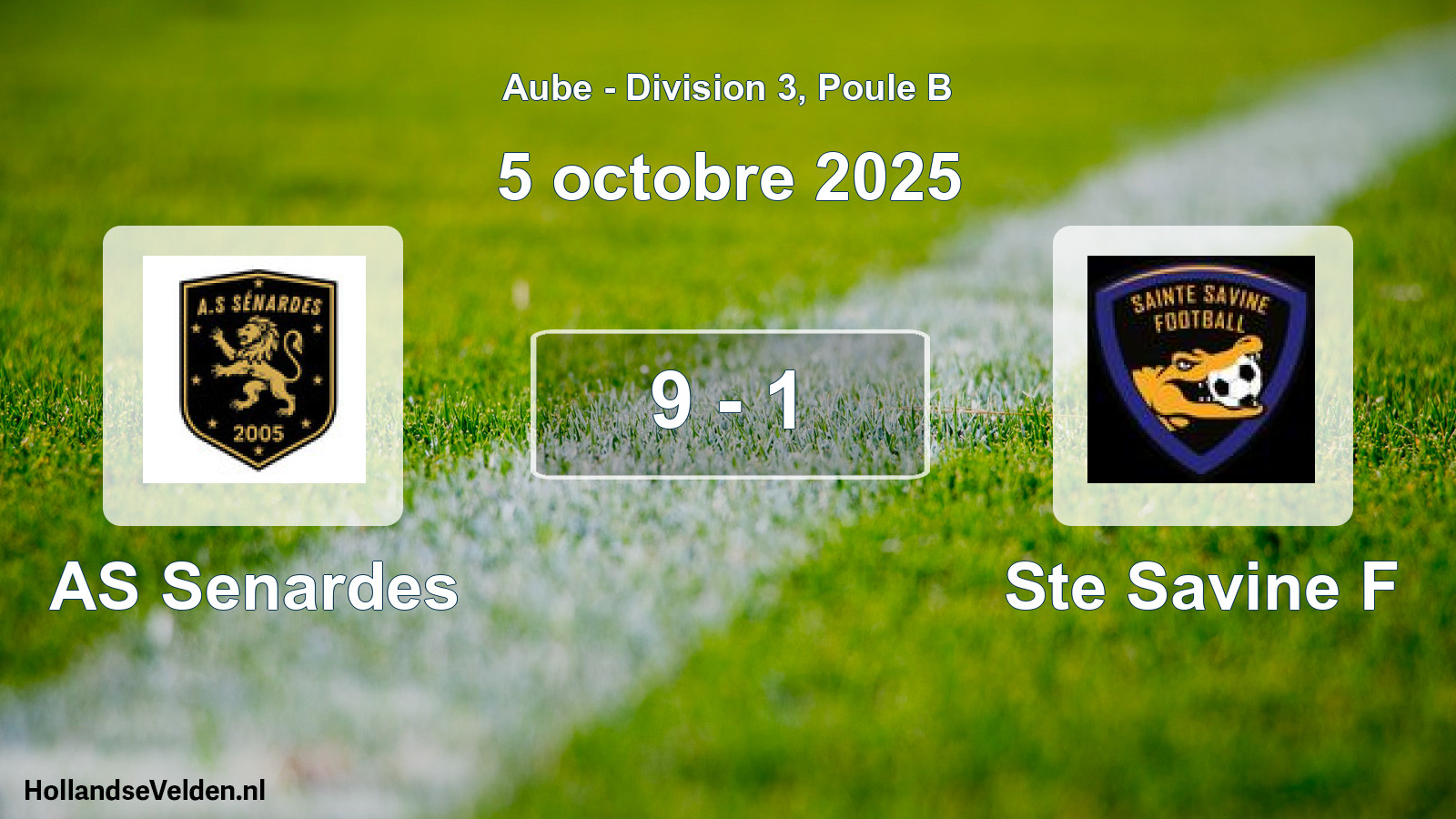 Gespeelde wedstrijd: AS Senardes - Ste Savine F 9 - 1 (5 oktober 2025)